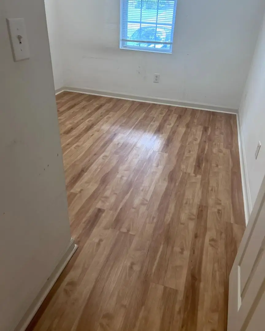 Floor cleaned, pristine and ready to be used by new tenants