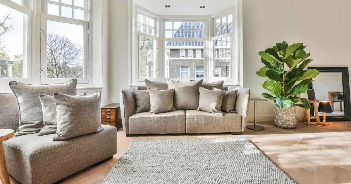 Home interior with pristine windows after a cleaning by Maid to Shine