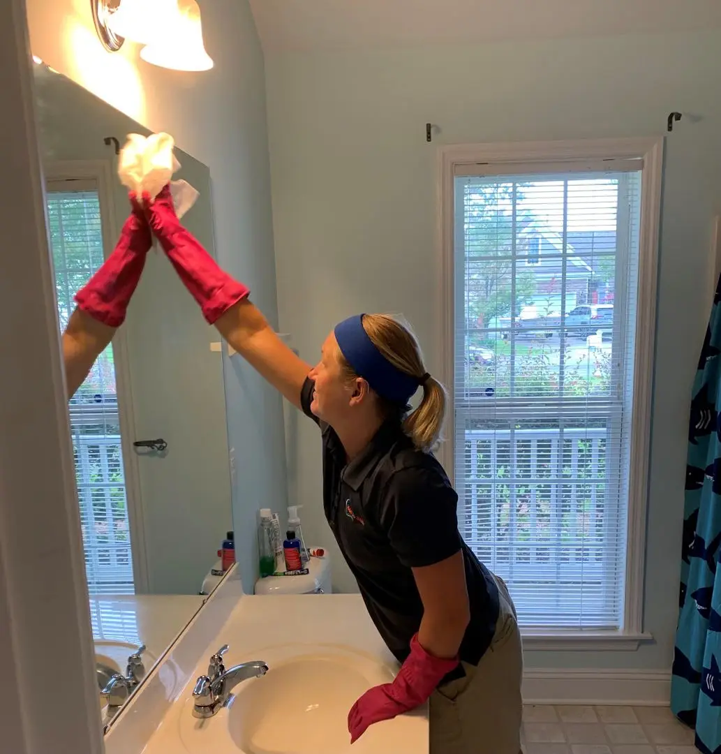 Bathroom pristine cleaning by Maid to Shine