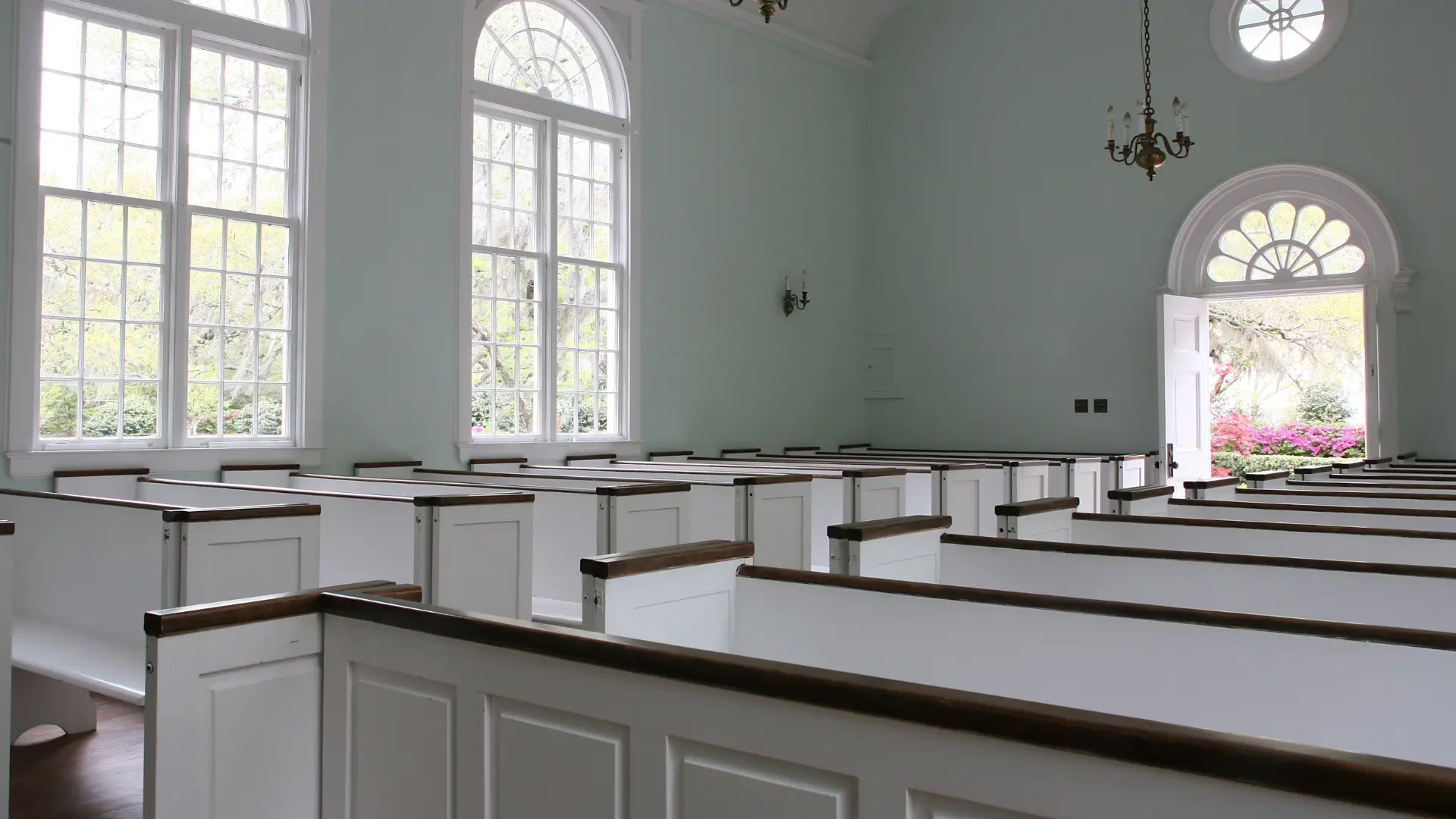 church interior, cleaned and pristine, ready to be used by the community