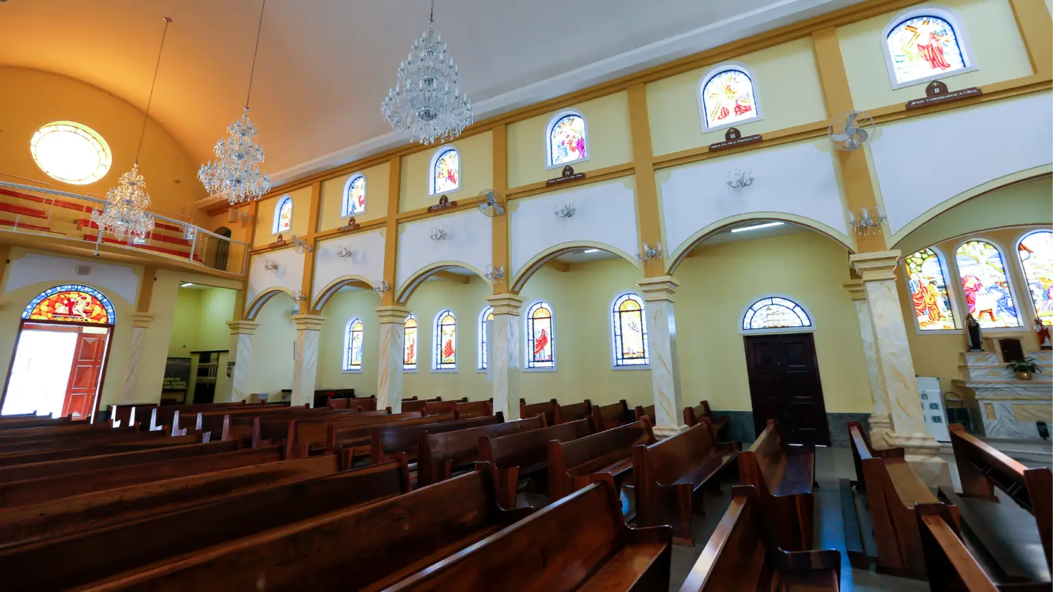 Church interior, hygienized and comfortable