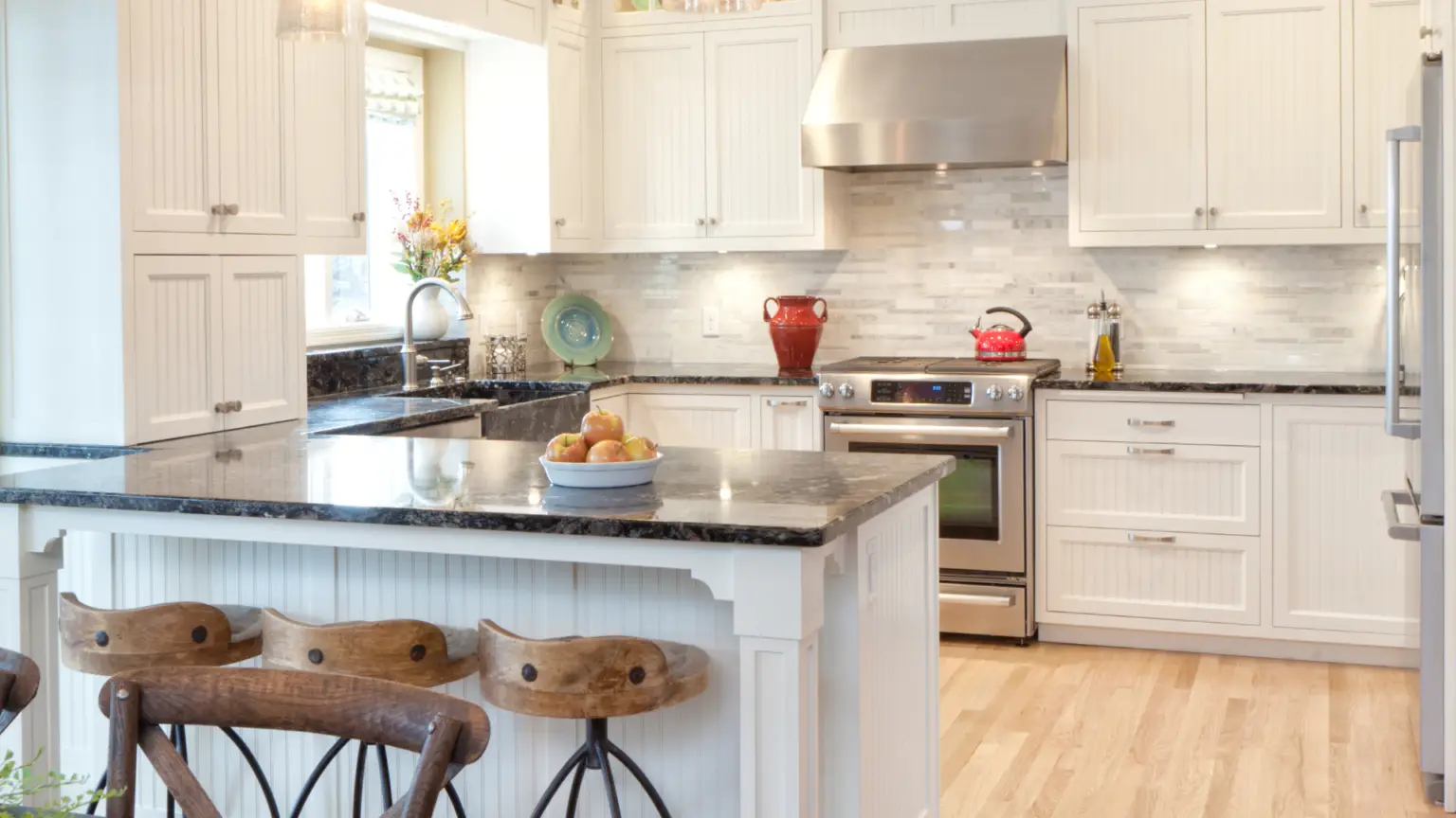 Kitchen, cleaned and sanitized