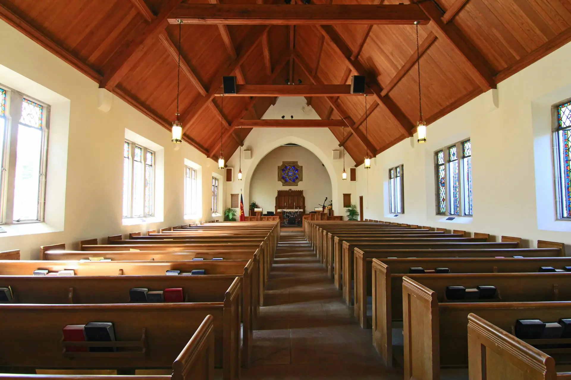 Church interior, clean and sanitized