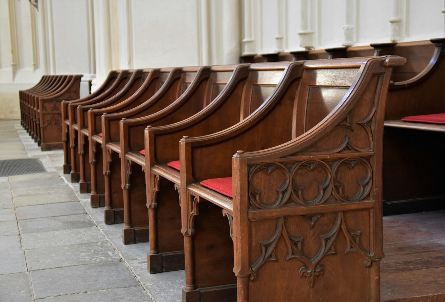 Church bench, clean and ready to be used